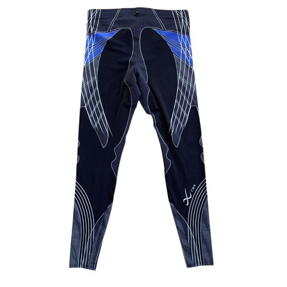 🏃‍♂️ CW-X Stabilyx Running Leggings L Blue Black Compression Spandex - Picture 5 of 9